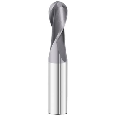 2-Flute - 30° Helix - 3215 GP End Mills, TIALN, RH Spiral, Ball, Standard, 1/8